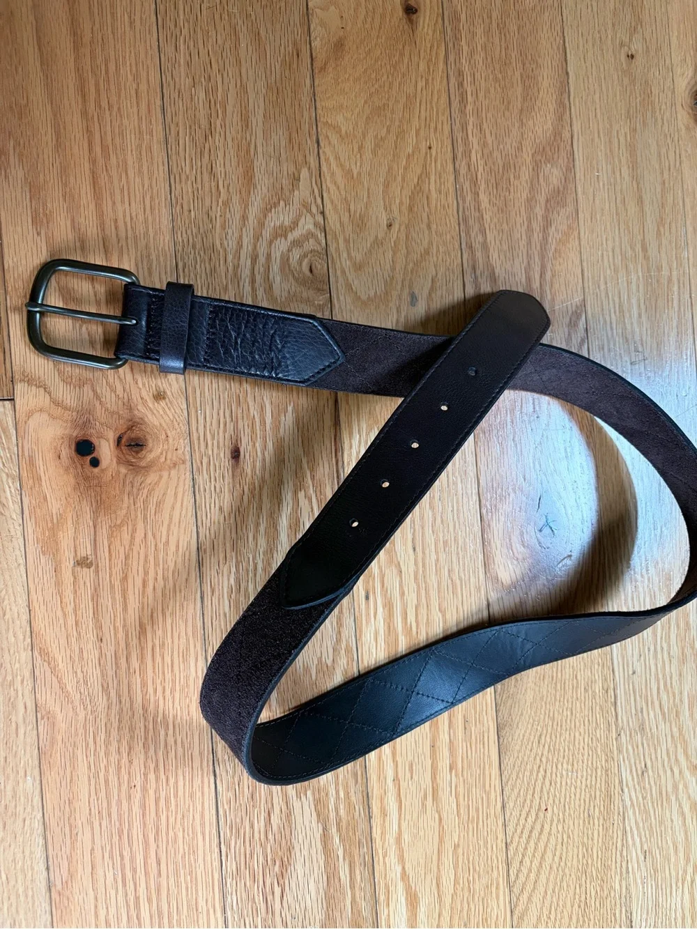 Brown Suede and Leather Belt - Classic Casual Style
